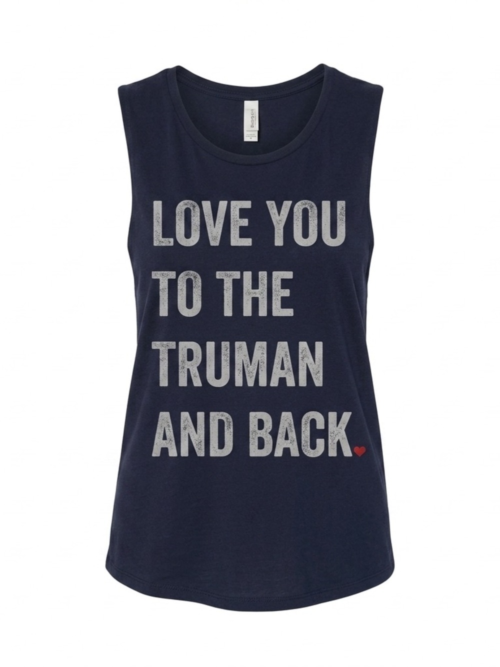 Bella Canvas Tank Top Women M Navy Love You Truman And Back Graphic